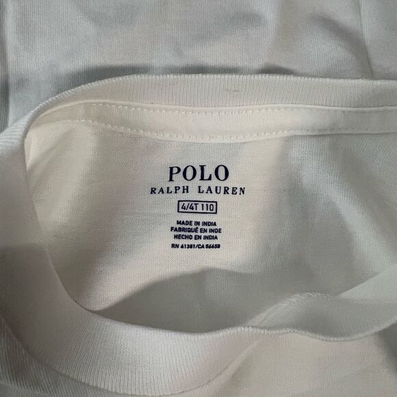 Ralph Lauren Polo Kids White Tee NEW. Size 4T - Picture 2 of 3